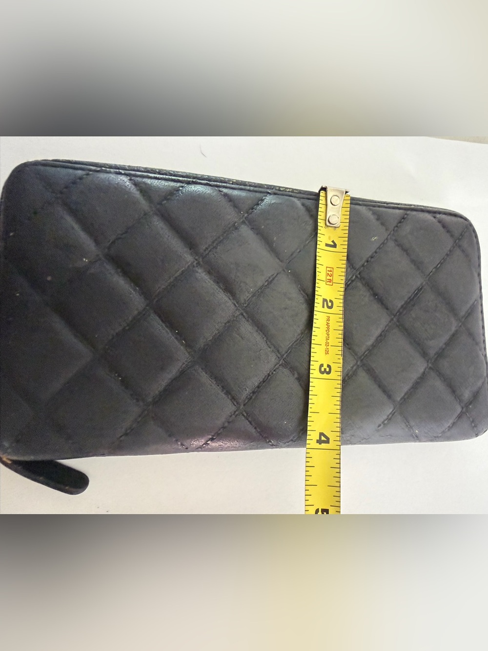 CHANEL Black Quilted Zip Wallet with Gold CC Emblem FAIR CONDITION - Picture 7 of 16